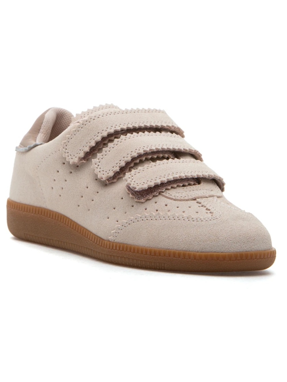 Silent D seena blush Beige Suede Hook-and-Loop Sneakers